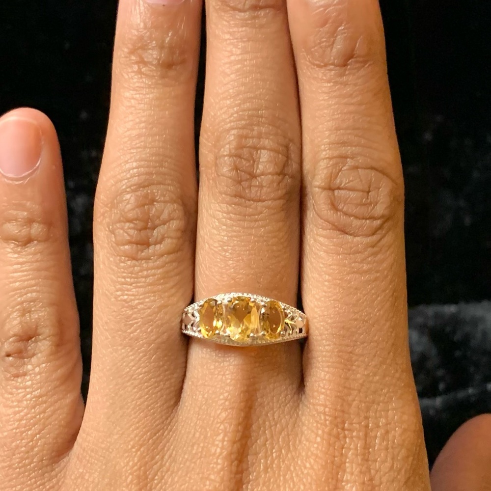 Brazilian citrine 925 silver ring